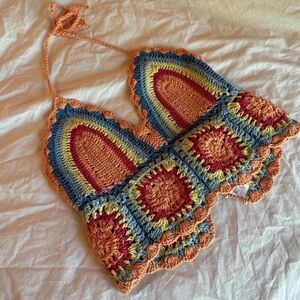 Multicolor Crochet Crop Top